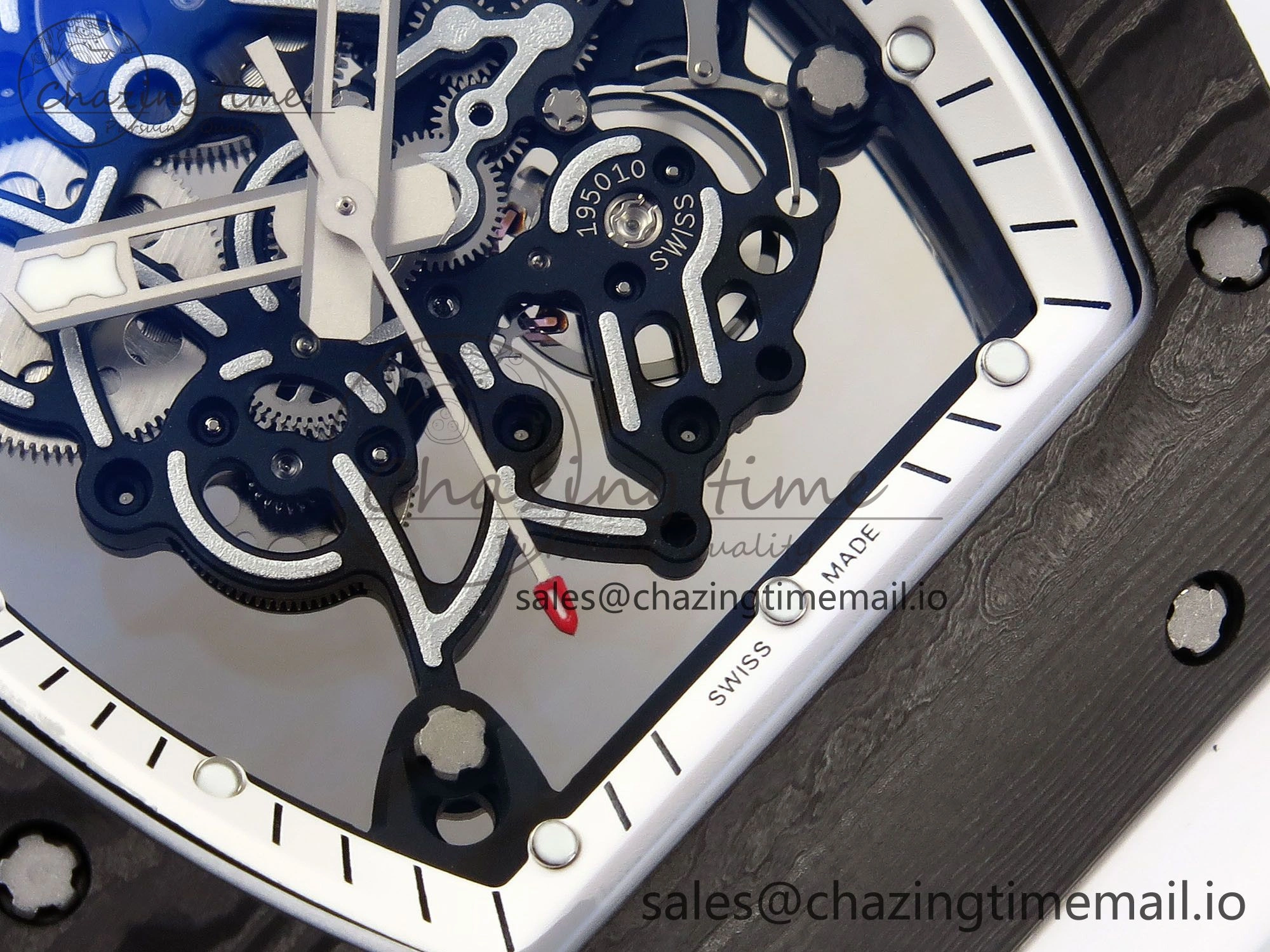 RM055 NTPT Ti ZF 1:1 Best Edition White Bezel White Crown on Rubber Strap RMUL2 Super Clone TechFriendly 9276