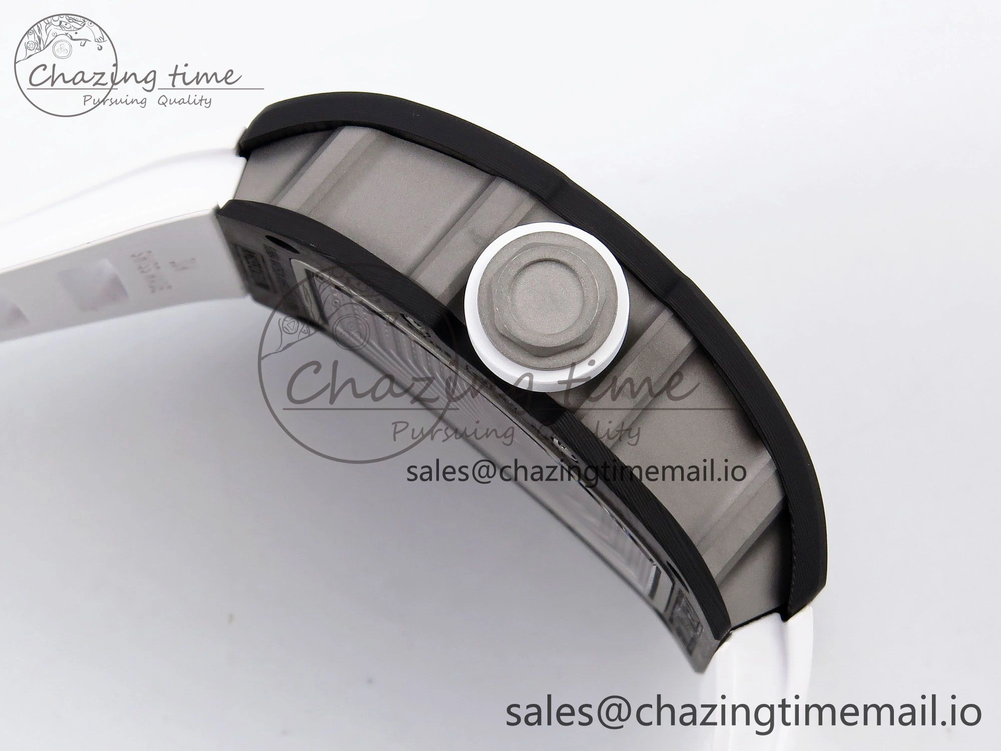 RM055 NTPT Ti ZF 1:1 Best Edition White Bezel White Crown on Rubber Strap RMUL2 Super Clone TechFriendly 9276