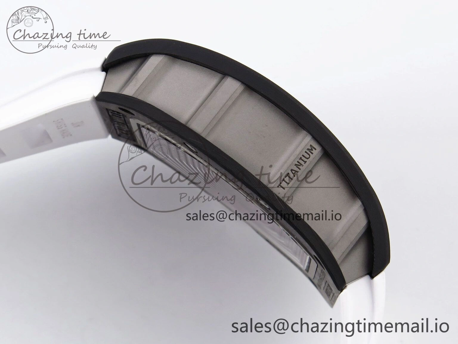 RM055 NTPT Ti ZF 1:1 Best Edition White Bezel White Crown on Rubber Strap RMUL2 Super Clone TechFriendly 9276
