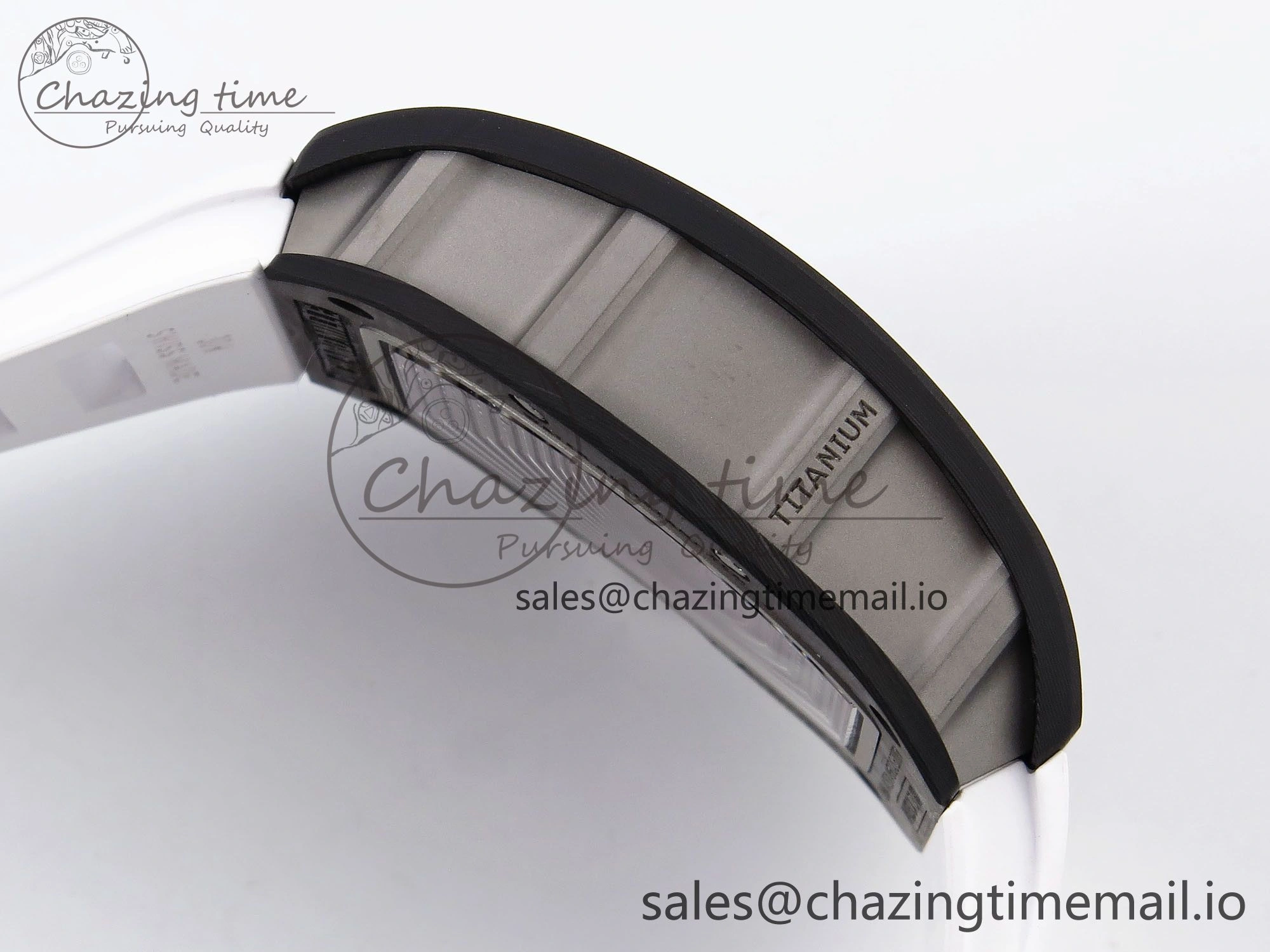 RM055 NTPT Ti ZF 1:1 Best Edition White Bezel White Crown on Rubber Strap RMUL2 Super Clone TechFriendly 9276