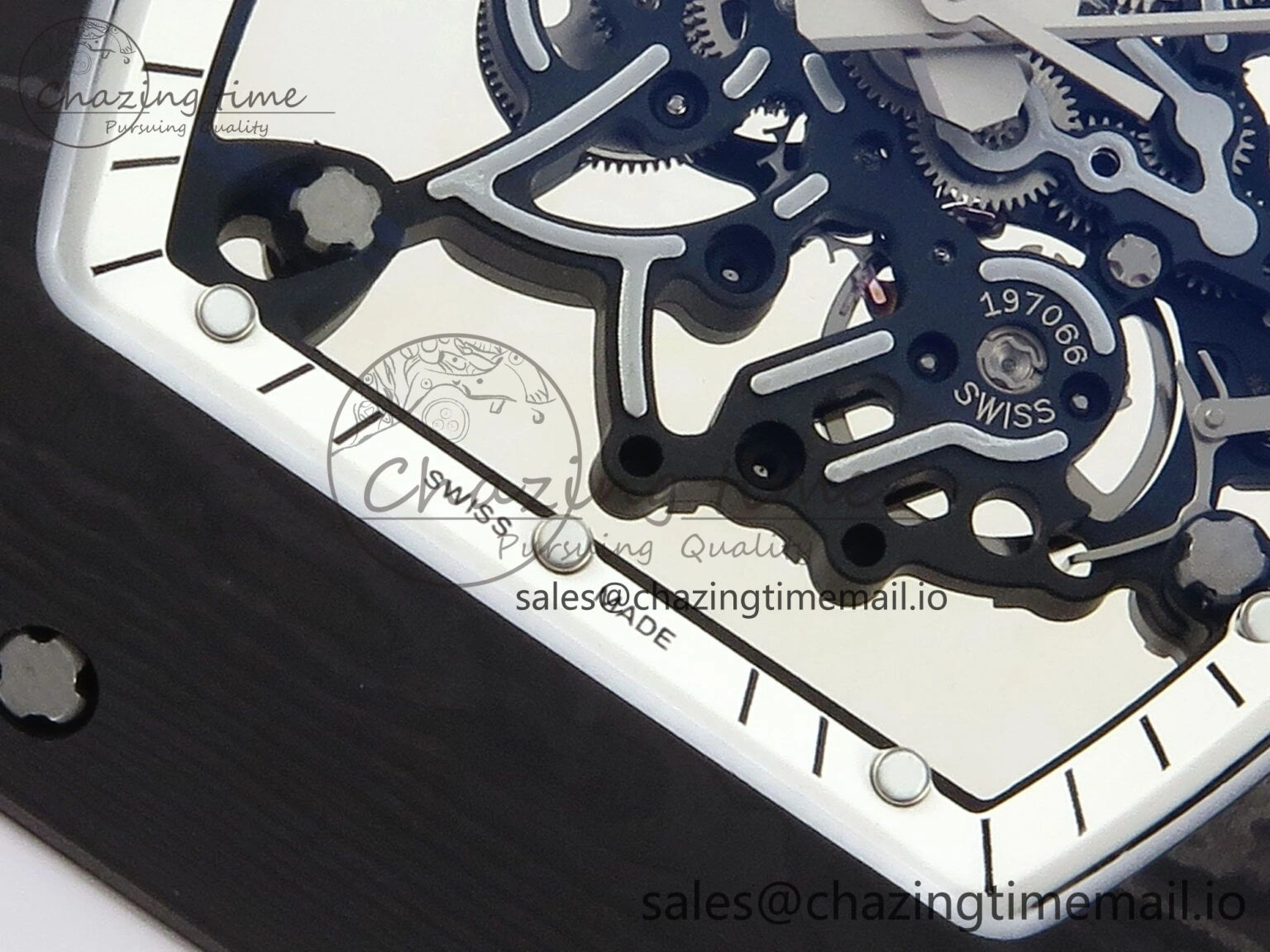 Refined RM055 NTPT Ti ZF 1:1 Best Edition White Bezel White Crown on Shark Rubber Strap RMUL2 Super Clone 9201