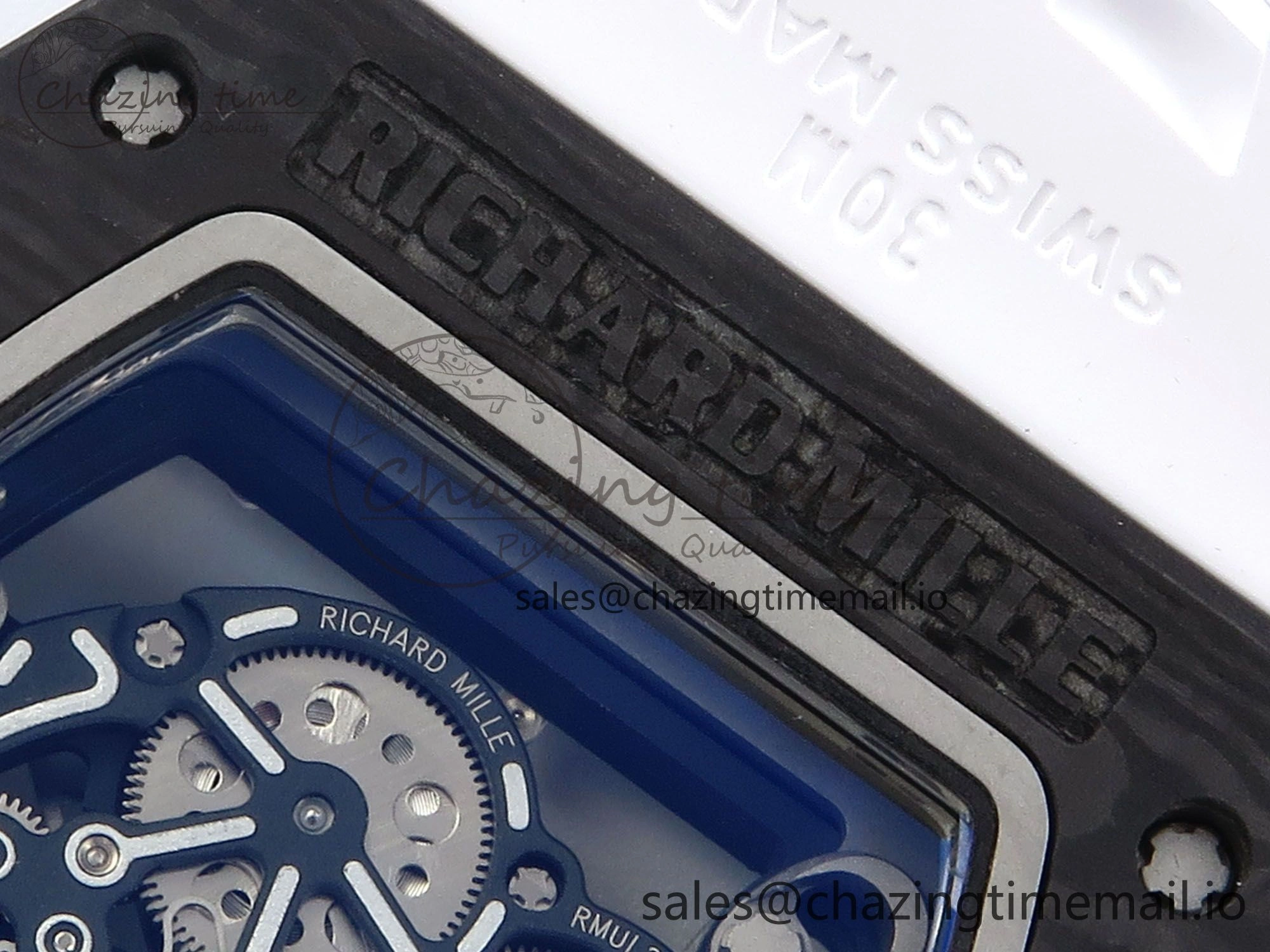 Refined RM055 NTPT Ti ZF 1:1 Best Edition White Bezel White Crown on Shark Rubber Strap RMUL2 Super Clone 9201