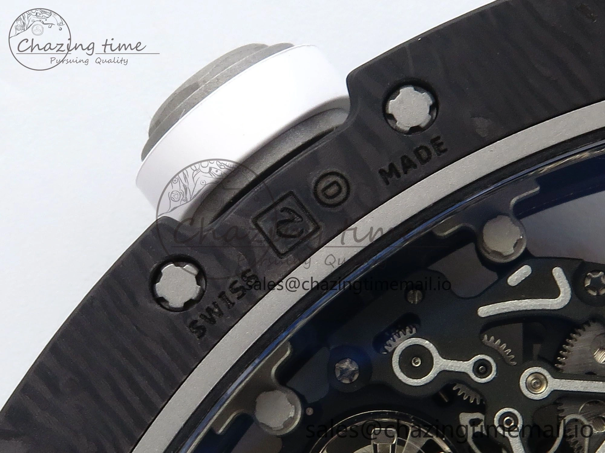 Refined RM055 NTPT Ti ZF 1:1 Best Edition White Bezel White Crown on Shark Rubber Strap RMUL2 Super Clone 9201