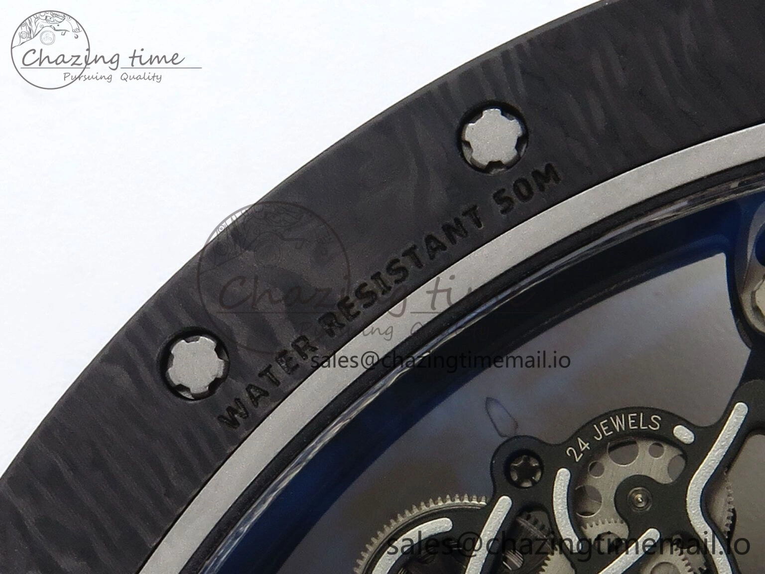 Refined RM055 NTPT Ti ZF 1:1 Best Edition White Bezel White Crown on Shark Rubber Strap RMUL2 Super Clone 9201