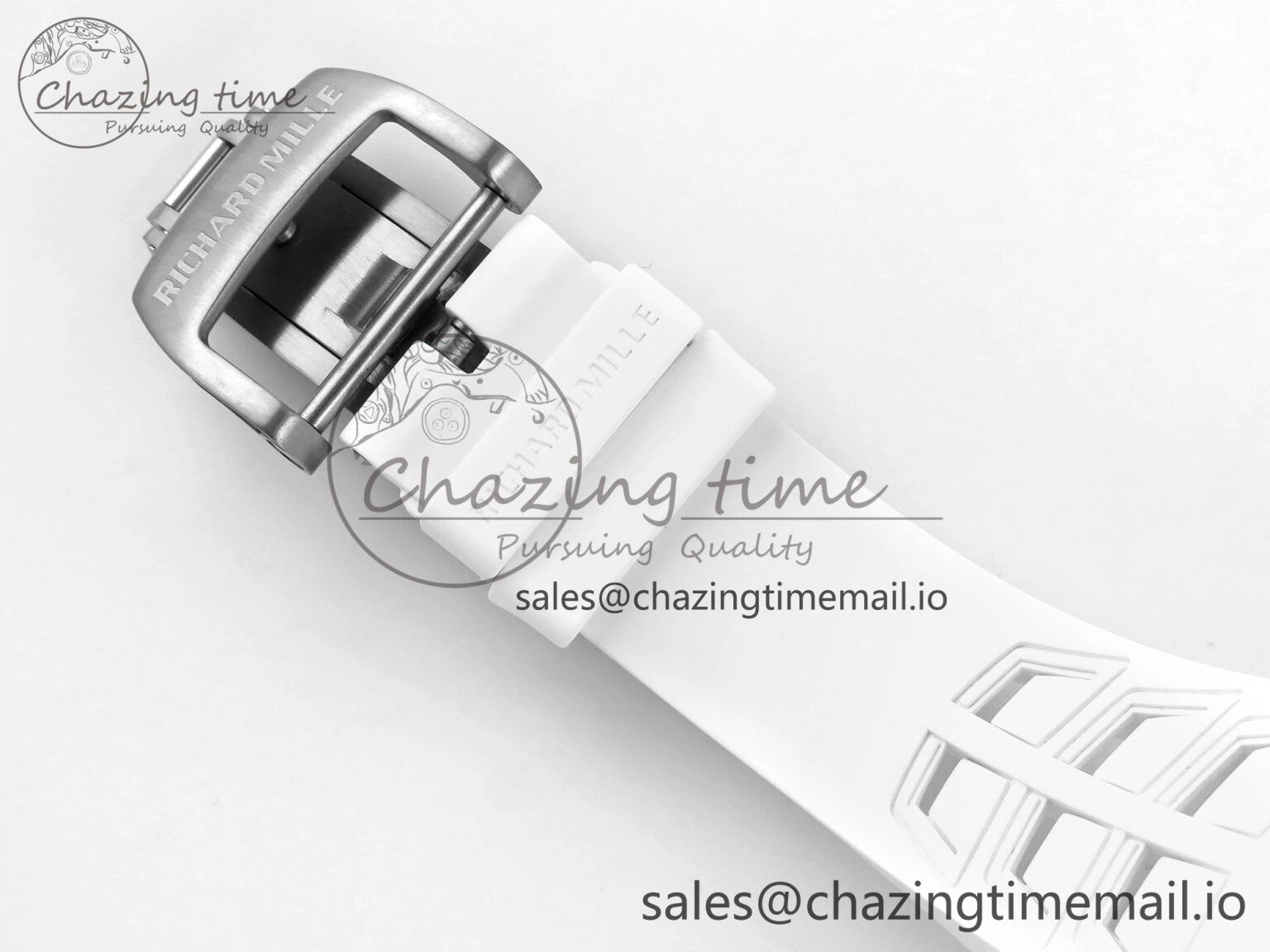 Refined RM055 NTPT Ti ZF 1:1 Best Edition White Bezel White Crown on Shark Rubber Strap RMUL2 Super Clone 9201