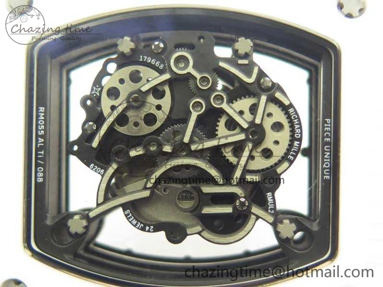 Bold RM055 Real All White Ceramic KVF Best Edition Skeleton Dial Red On Red Rubber Strap MIYOTA8215 V 9486