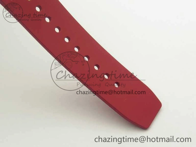 Bold RM055 Real All White Ceramic KVF Best Edition Skeleton Dial Red On Red Rubber Strap MIYOTA8215 V 9486