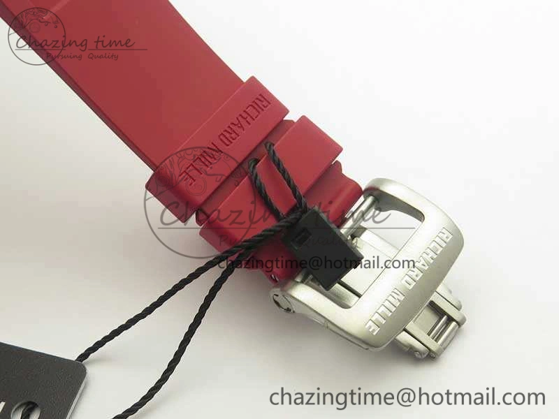 Bold RM055 Real All White Ceramic KVF Best Edition Skeleton Dial Red On Red Rubber Strap MIYOTA8215 V 9486