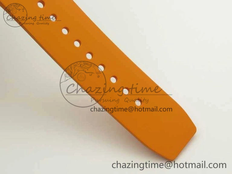 RM055 Real All White Ceramic KVF Best Edition Skeleton Dial White On Orange Rubber Strap MIYOTA8215 V Attractive 9487