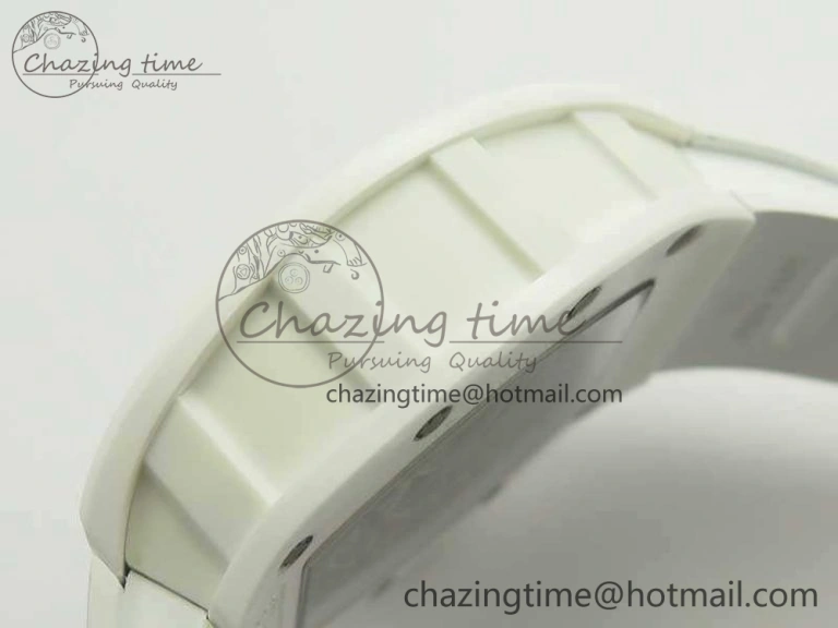 RM055 Real All White Ceramic KVF Best Edition Skeleton Dial White On Rubber Strap MIYOTA8215 V Seasonal 9489