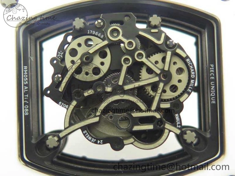 RM055 Real All White Ceramic KVF Best Edition Skeleton Dial White On Rubber Strap MIYOTA8215 V Seasonal 9489