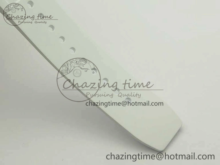 RM055 Real All White Ceramic KVF Best Edition Skeleton Dial White On Rubber Strap MIYOTA8215 V Seasonal 9489