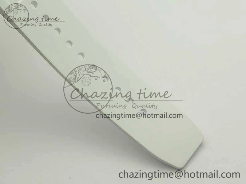 RM055 Real All White Ceramic KVF Best Edition Skeleton Dial White On Rubber Strap MIYOTA8215 V Seasonal 9489