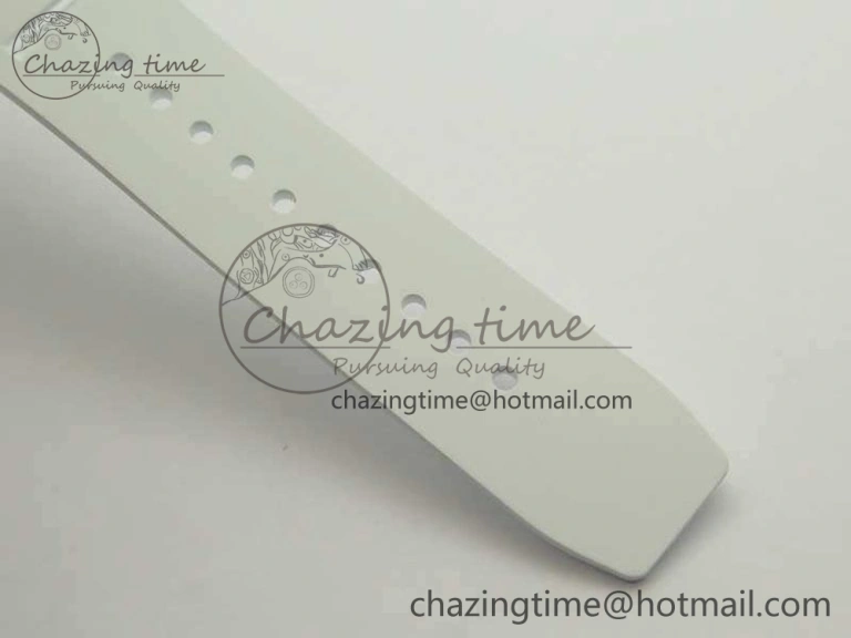 RM055 Real All White Ceramic KVF Best Edition Skeleton Dial White On Rubber Strap MIYOTA8215 V Seasonal 9489