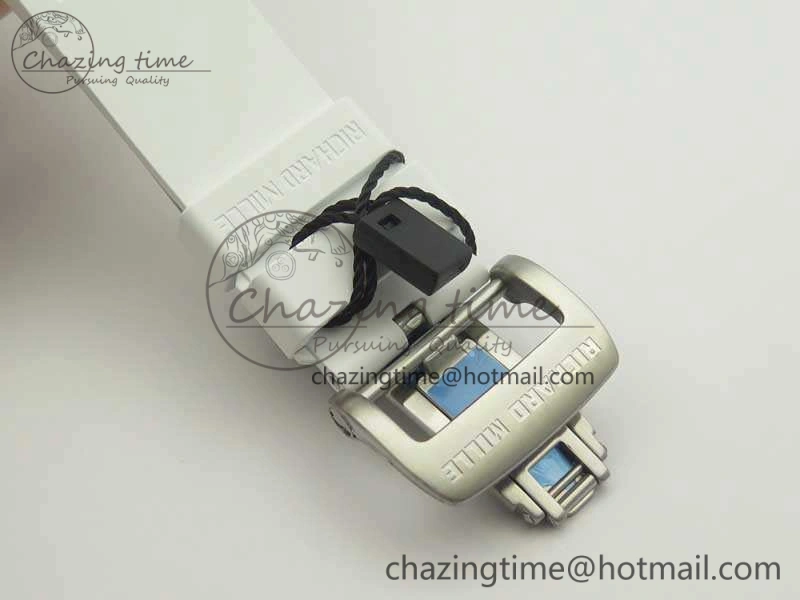RM055 Real All White Ceramic KVF Best Edition Skeleton Dial White On Rubber Strap MIYOTA8215 V Seasonal 9489