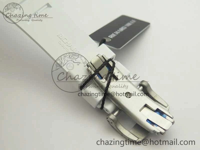 RM055 Real All White Ceramic KVF Best Edition Skeleton Dial White On Rubber Strap MIYOTA8215 V Seasonal 9489