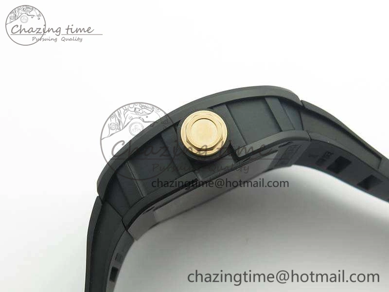 RM055 Real Ceramic Case KVF Best Edition Skeleton Dial RG Crown On Rubber Strap MIYOTA Efficient 9531