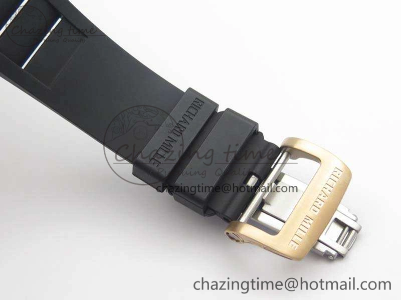 RM055 Real Ceramic Case KVF Best Edition Skeleton Dial RG Crown On Rubber Strap MIYOTA Efficient 9531