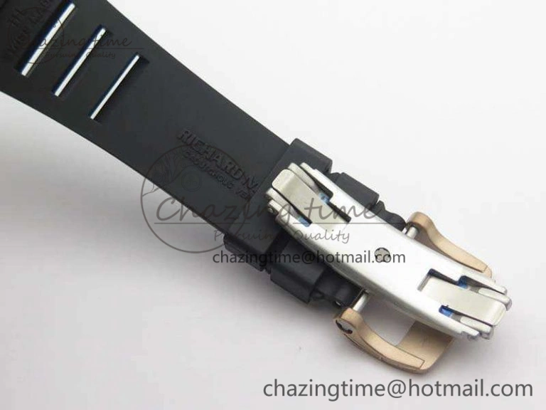 RM055 Real Ceramic Case KVF Best Edition Skeleton Dial RG Crown On Rubber Strap MIYOTA Efficient 9531