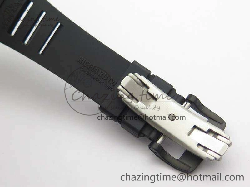 RM055 Real Ceramic Case KVF Best Edition Skeleton Dial White Inner Bezel On Rubber Strap MIYOTA Cozy 9543