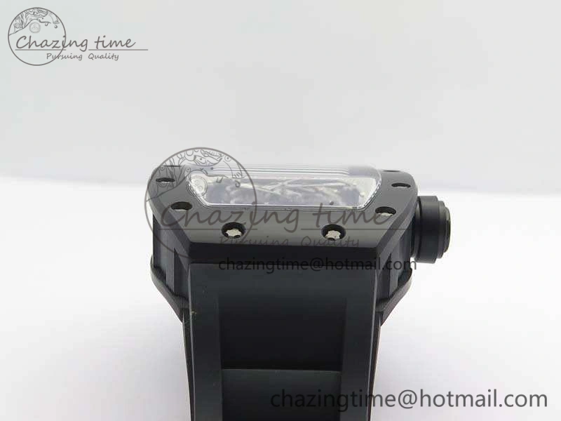 RM055 Real Ceramic Case KVF Best Edition Skeleton Dial White Inner Bezel On Rubber Strap MIYOTA Cozy 9543