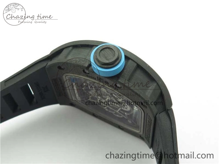 Classic RM055 Real NTPT ZF 1:1 Best Edition Skeleton Dial on Black Rubber Strap SEIKO Movement 9398