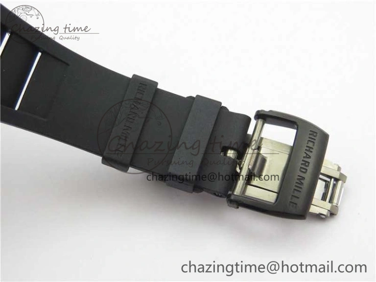 Classic RM055 Real NTPT ZF 1:1 Best Edition Skeleton Dial on Black Rubber Strap SEIKO Movement 9398