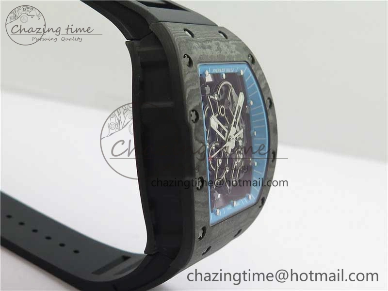 Classic RM055 Real NTPT ZF 1:1 Best Edition Skeleton Dial on Black Rubber Strap SEIKO Movement 9398