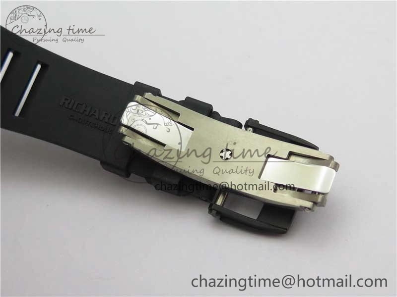 Classic RM055 Real NTPT ZF 1:1 Best Edition Skeleton Dial on Black Rubber Strap SEIKO Movement 9398