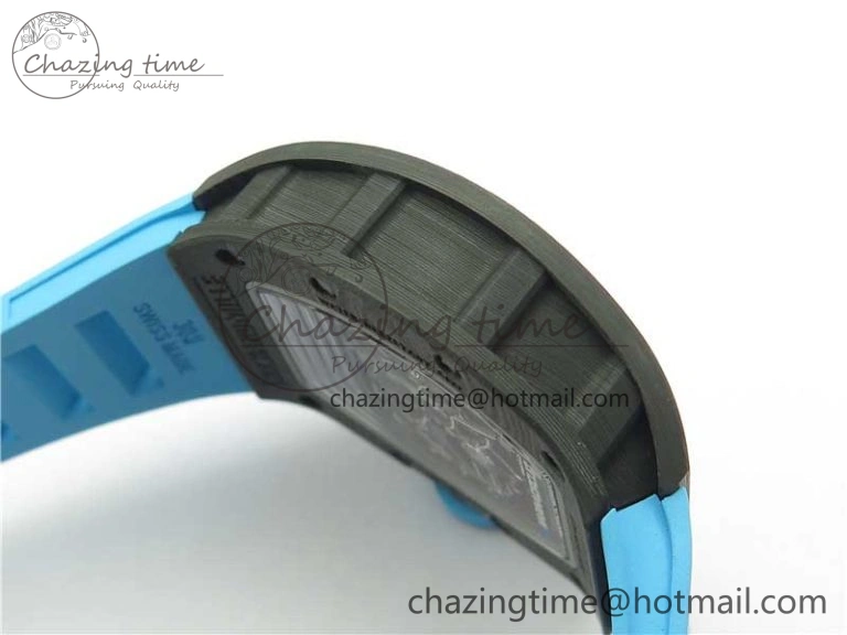 RM055 Real NTPT ZF 1:1 Best Edition Skeleton Dial on Blue Rubber Strap SEIKO Movement GoAnywhere 9394