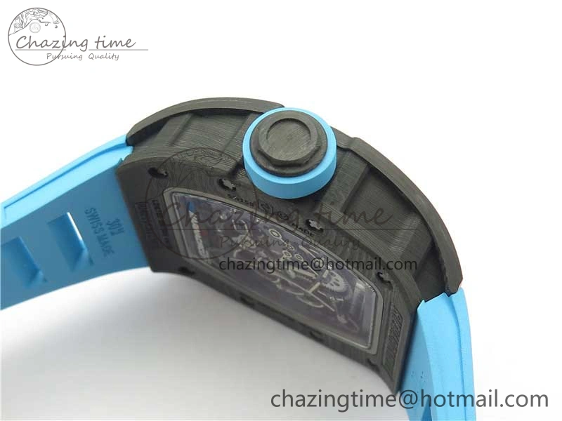 RM055 Real NTPT ZF 1:1 Best Edition Skeleton Dial on Blue Rubber Strap SEIKO Movement GoAnywhere 9394