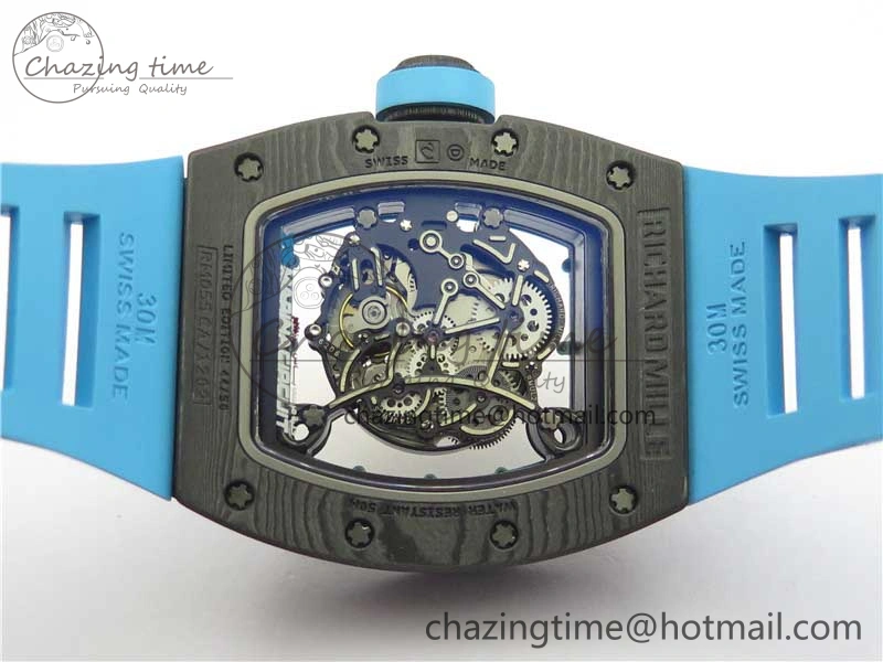 RM055 Real NTPT ZF 1:1 Best Edition Skeleton Dial on Blue Rubber Strap SEIKO Movement GoAnywhere 9394