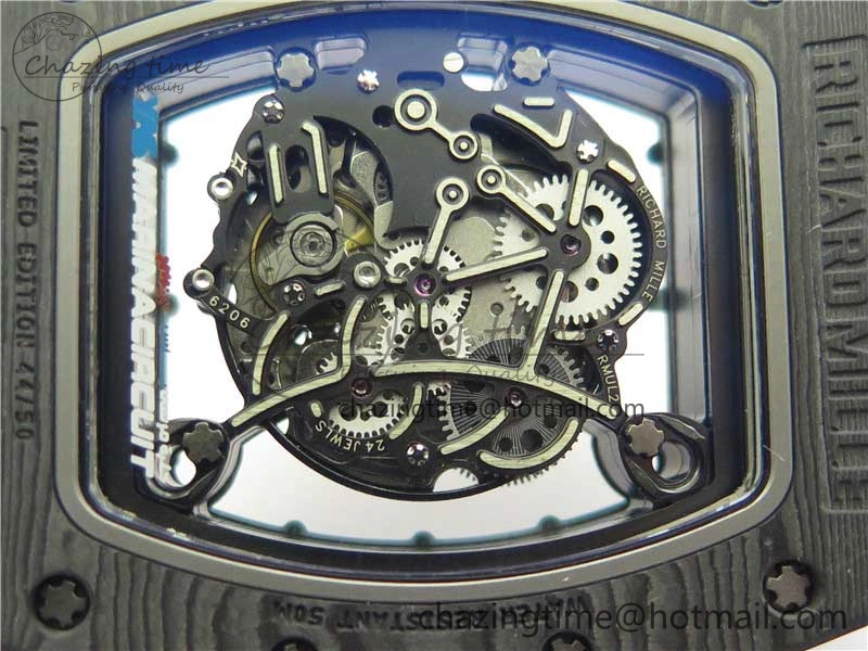 RM055 Real NTPT ZF 1:1 Best Edition Skeleton Dial on Blue Rubber Strap SEIKO Movement GoAnywhere 9394
