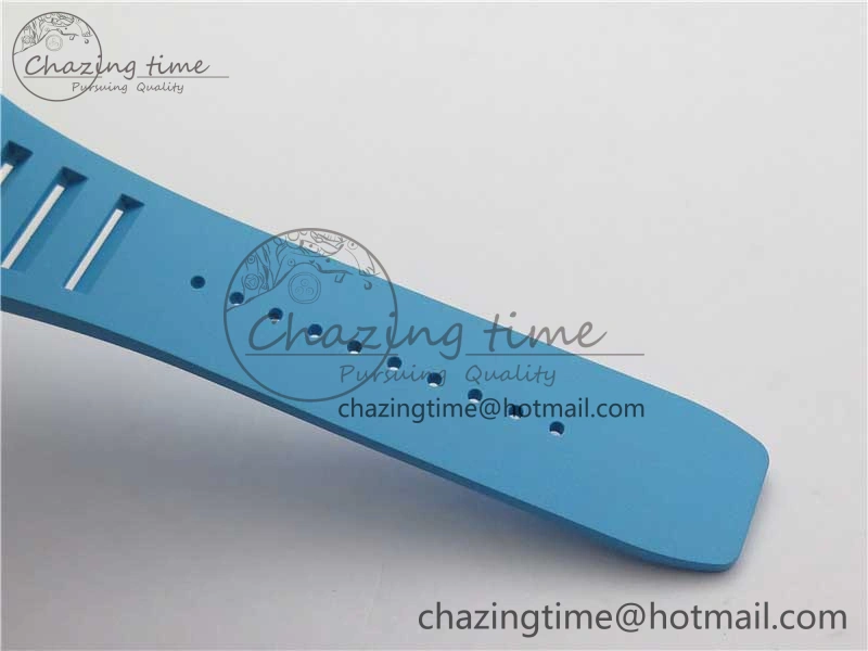 RM055 Real NTPT ZF 1:1 Best Edition Skeleton Dial on Blue Rubber Strap SEIKO Movement GoAnywhere 9394