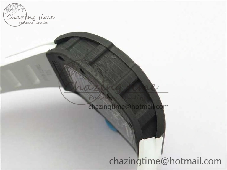RM055 Real NTPT ZF 1:1 Best Edition Skeleton Dial on White Rubber Strap SEIKO Movement Original 9407