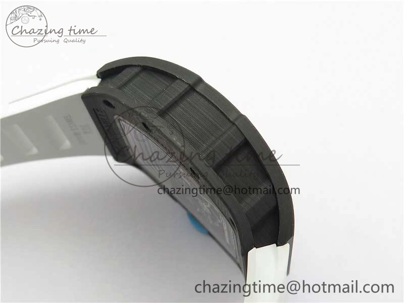 RM055 Real NTPT ZF 1:1 Best Edition Skeleton Dial on White Rubber Strap SEIKO Movement Original 9407