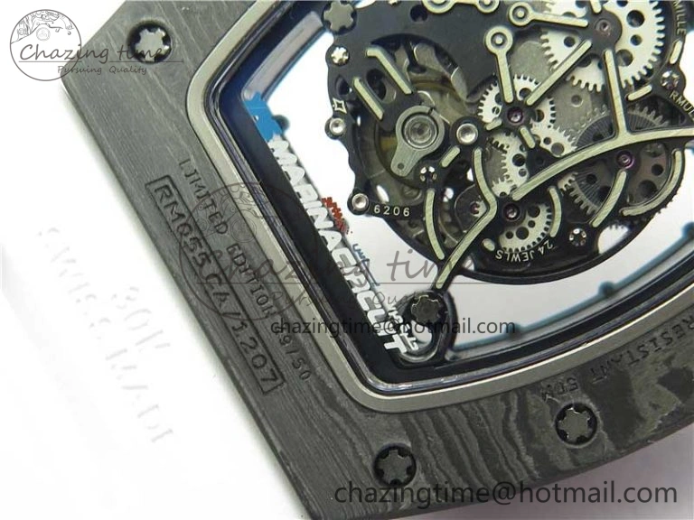 RM055 Real NTPT ZF 1:1 Best Edition Skeleton Dial on White Rubber Strap SEIKO Movement Original 9407