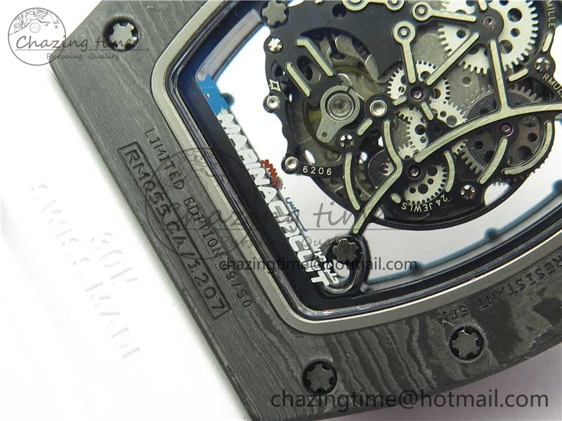 RM055 Real NTPT ZF 1:1 Best Edition Skeleton Dial on White Rubber Strap SEIKO Movement Original 9407