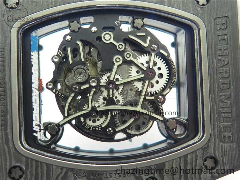 RM055 Real NTPT ZF 1:1 Best Edition Skeleton Dial on White Rubber Strap SEIKO Movement Original 9407