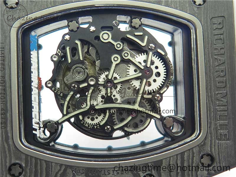 RM055 Real NTPT ZF 1:1 Best Edition Skeleton Dial on White Rubber Strap SEIKO Movement Original 9407