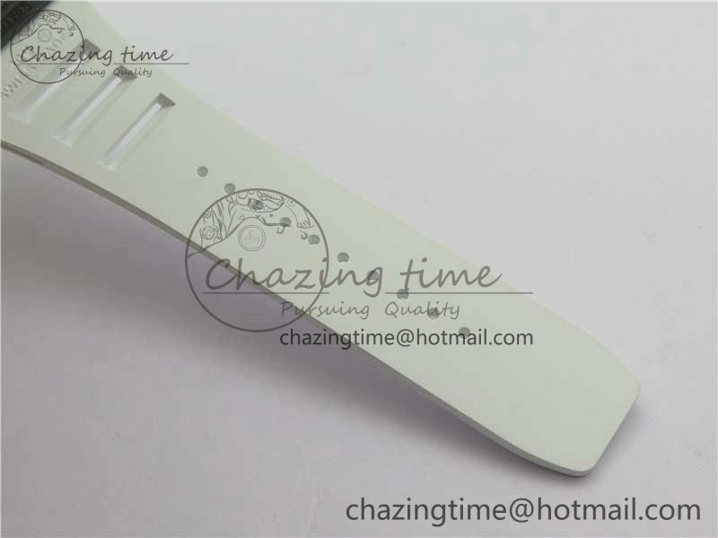 RM055 Real NTPT ZF 1:1 Best Edition Skeleton Dial on White Rubber Strap SEIKO Movement Original 9407
