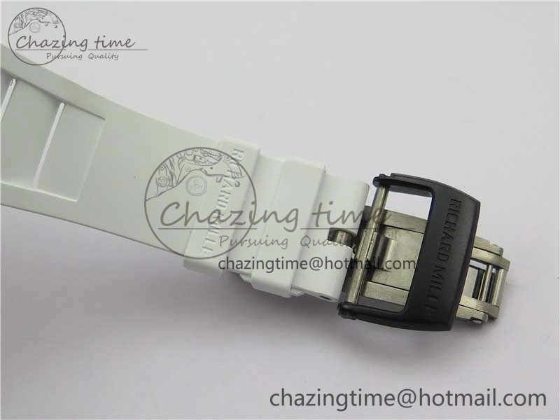 RM055 Real NTPT ZF 1:1 Best Edition Skeleton Dial on White Rubber Strap SEIKO Movement Original 9407