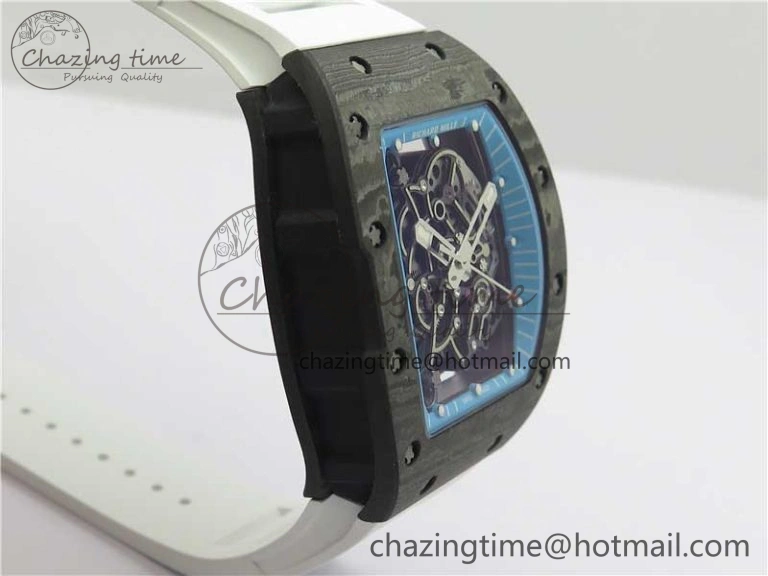 RM055 Real NTPT ZF 1:1 Best Edition Skeleton Dial on White Rubber Strap SEIKO Movement Original 9407