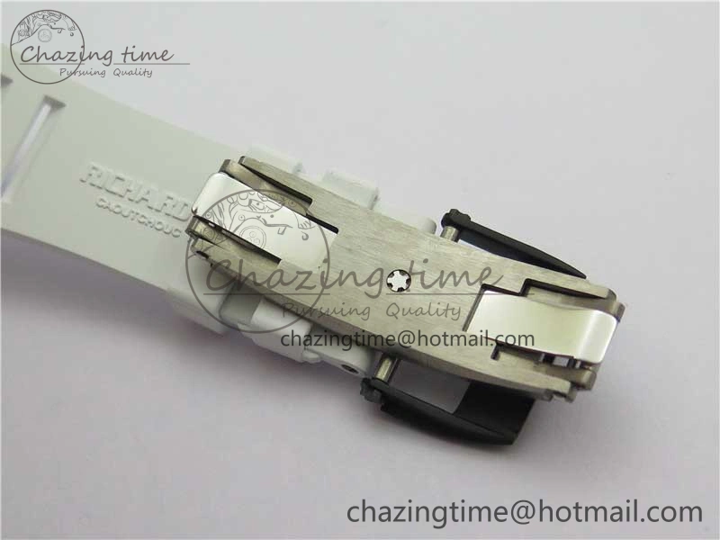 RM055 Real NTPT ZF 1:1 Best Edition Skeleton Dial on White Rubber Strap SEIKO Movement Original 9407