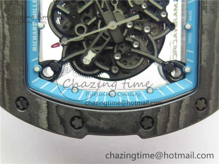 RM055 Real NTPT ZF 1:1 Best Edition Skeleton Dial on White Rubber Strap SEIKO Movement Original 9407