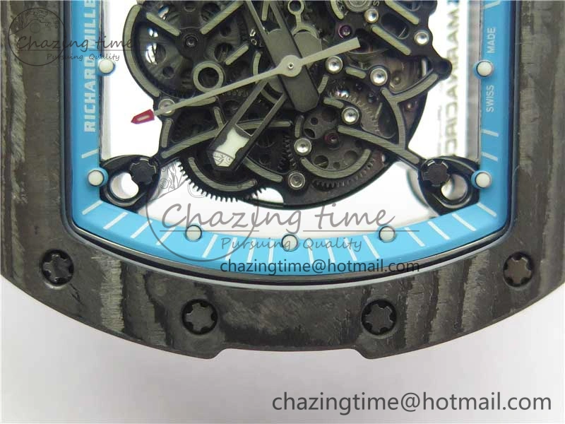 RM055 Real NTPT ZF 1:1 Best Edition Skeleton Dial on White Rubber Strap SEIKO Movement Original 9407