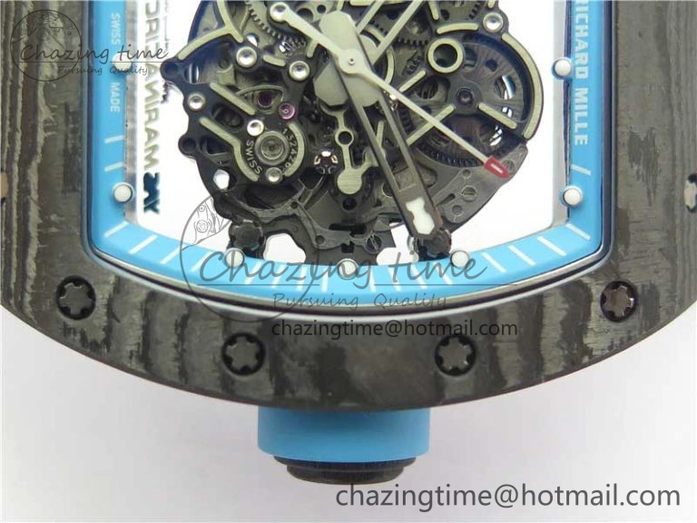 RM055 Real NTPT ZF 1:1 Best Edition Skeleton Dial on White Rubber Strap SEIKO Movement Original 9407