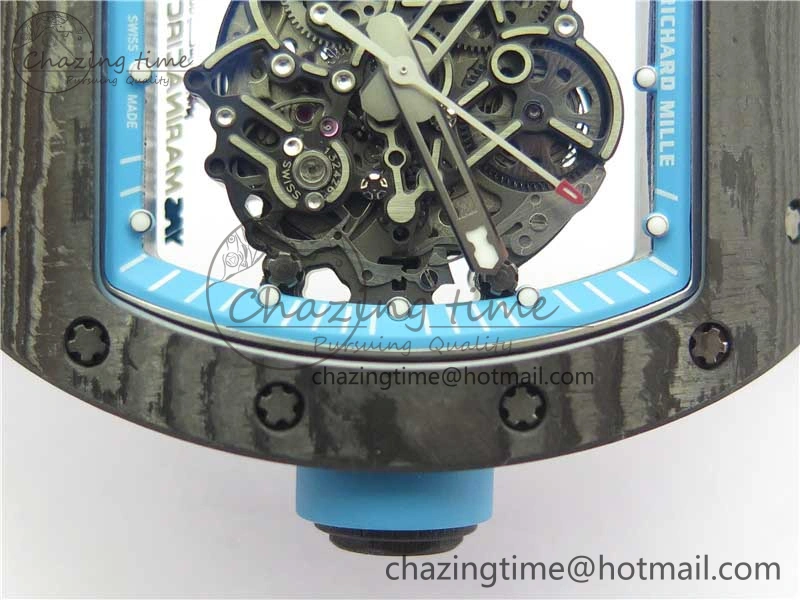 RM055 Real NTPT ZF 1:1 Best Edition Skeleton Dial on White Rubber Strap SEIKO Movement Original 9407