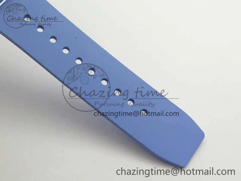 Unique RM055 Real White Ceramic Case KVF Best Edition Blue Inner Bezel Skeleton Dial Blue On Blue Rubber Strap MIYOTA8215 V 9482