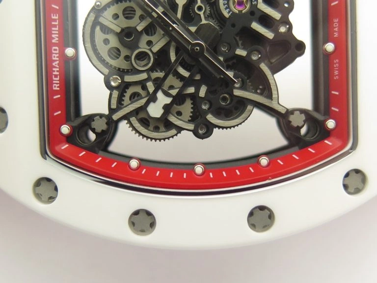 Cozy RM055 Real White Ceramic Case KVF Best Edition Red Inner Bezel Skeleton Dial Red On Red Rubber Strap MIYOTA8215 V 9485